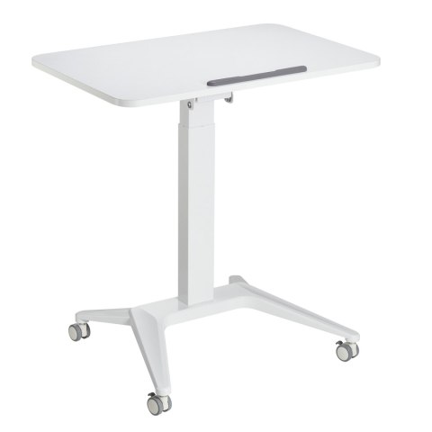 Mobilne biurko stolik na laptop Maclean, białe, pneumatyczna regulacja wysokości, 80x52cm, 8kg max, 109cm wys, MC-453W Mobilne biurko stolik na laptop Maclean, białe, pneumatyczna regulacja wysokości, 80x52cm, 8kg max, 109cm wys, MC-453W