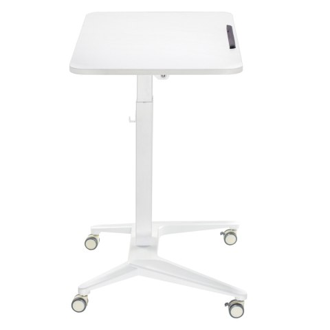 Mobilne biurko stolik na laptop Maclean, białe, pneumatyczna regulacja wysokości, 80x52cm, 8kg max, 109cm wys, MC-453W Mobilne biurko stolik na laptop Maclean, białe, pneumatyczna regulacja wysokości, 80x52cm, 8kg max, 109cm wys, MC-453W