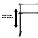 Biurko Maclean, ręczna regulacja wysokości, bez blatu, do pracy stojąco siedzącej, max 60 kg, max wys 120cm, MC-790NB