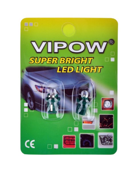 Żarówka samochodowa 12V B8.5d- 1LED zielona/blister-2szt Żarówka samochodowa 12V B8.5d- 1LED zielona/blister-2szt