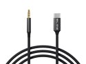 66-168# Przyłącze usb-c - jack 3,5 1,0m plecionka białe