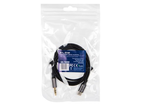 66-168# Przyłącze usb-c - jack 3,5 1,0m plecionka białe 66-168# Przyłącze usb-c - jack 3,5 1,0m plecionka białe