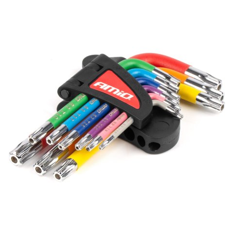Klucze torx krótkie zestaw 9 szt. s2 amio-04300 Klucze torx krótkie zestaw 9 szt. s2 amio-04300