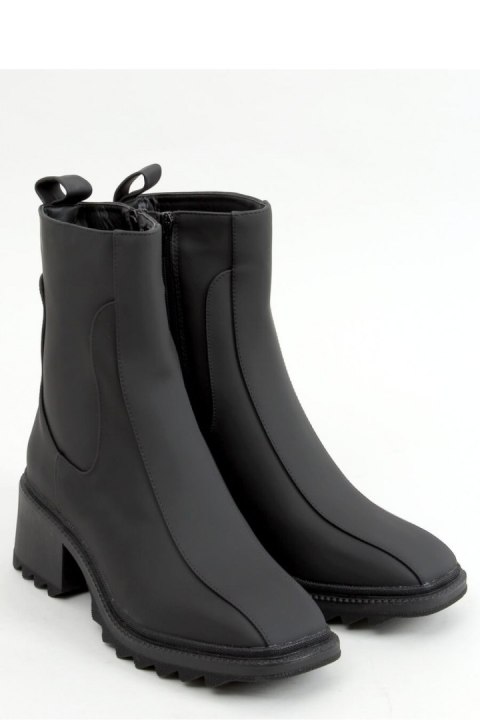 Botki damskie czarne QT33P BLACK - Inello Inello Botki damskie czarne QT33P BLACK - Inello Inello