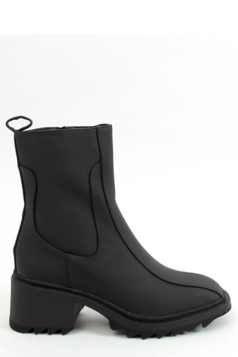 Botki damskie czarne QT33P BLACK - Inello Inello Botki damskie czarne QT33P BLACK - Inello Inello