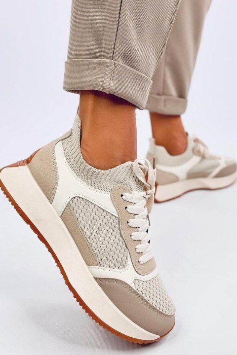 Buty sportowe damskie CORNET BEIGE - Inello Inello Buty sportowe damskie CORNET BEIGE - Inello Inello