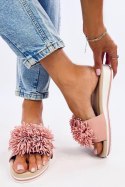 Sandał Klapki na koturnie z kwiatami RAGNES PINK - Inello Inello