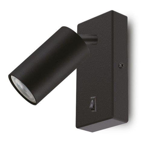Kinkiet / lampa ścienna Maclean, punktowa, okrągła, GU10, z włącznikiem, 55x100mm, kolor czarny, MCE369 B Kinkiet / lampa ścienna Maclean, punktowa, okrągła, GU10, z włącznikiem, 55x100mm, kolor czarny, MCE369 B