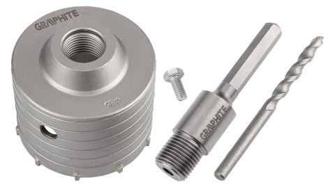 Otwornica widiowa 85 mm z adapterem HEX oraz wiertłem pilotującym Otwornica widiowa 85 mm z adapterem HEX oraz wiertłem pilotującym