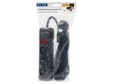 98-774# Przedłużacz sieciowy pr-370wsp/usb 3-gniazda+usb z uziemieniem+wyłącznik 1,5m czarny 3x1,5mm
