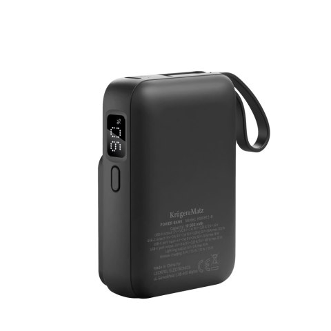 POWER BANK indukcyjny Kruger&Matz 10000 mAh Mag Safe z kablem czarny POWER BANK indukcyjny Kruger&Matz 10000 mAh Mag Safe z kablem czarny