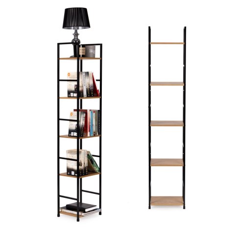 Regał drewniany nowoczesny metalowa rama LOFT 5 półek ModernHome Regał drewniany nowoczesny metalowa rama LOFT 5 półek ModernHome