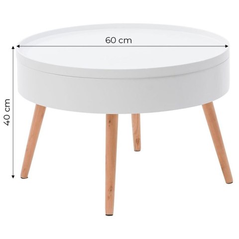 Stolik kawowy okrągły ze schowkiem 60 cm ModernHome Stolik kawowy okrągły ze schowkiem 60 cm ModernHome
