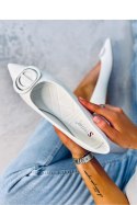 Baleriny z migdałowymi noskami FALANA WHITE - Inello Inello