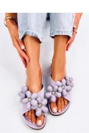Sandał Klapki korkowe z poduszkowymi kwiatami CHARSS PURPLE - Inello Inello
