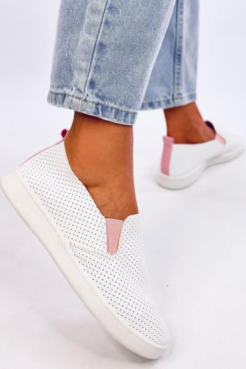 Tenisówki slip-on JOUSSE WHITE/PINK - Inello Inello Tenisówki slip-on JOUSSE WHITE/PINK - Inello Inello