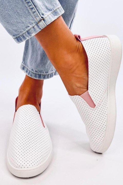 Tenisówki slip-on JOUSSE WHITE/PINK - Inello Inello Tenisówki slip-on JOUSSE WHITE/PINK - Inello Inello