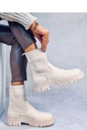 Botki z elastyczną cholewką DEMUS BEIGE - Inello Inello