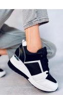 Sneakersy na koturnie pandy DIEGO BLACK/WHITE - Inello Inello