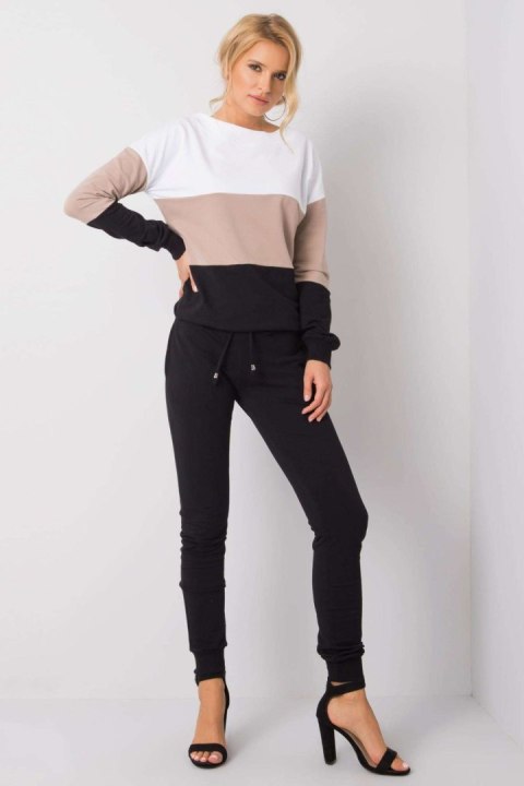 Spodnie Komplet Model RV-KMPL-5971.05 Black/Beige - Rue Paris Rue Paris Spodnie Komplet Model RV-KMPL-5971.05 Black/Beige - Rue Paris Rue Paris