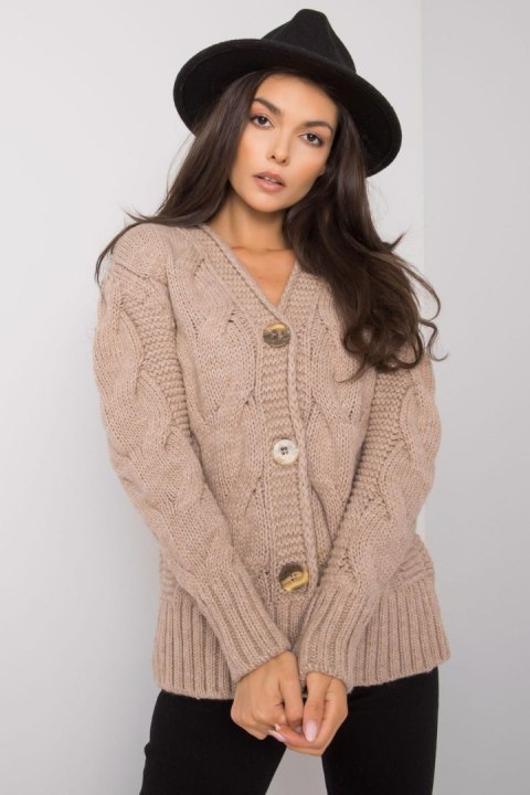 Sweter Damski Model LC-SW-A1.28X Dark Beige - Rue Paris Rue Paris Sweter Damski Model LC-SW-A1.28X Dark Beige - Rue Paris Rue Paris