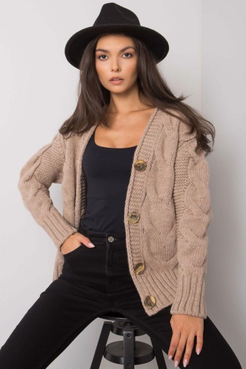 Sweter Damski Model LC-SW-A1.28X Dark Beige - Rue Paris Rue Paris Sweter Damski Model LC-SW-A1.28X Dark Beige - Rue Paris Rue Paris