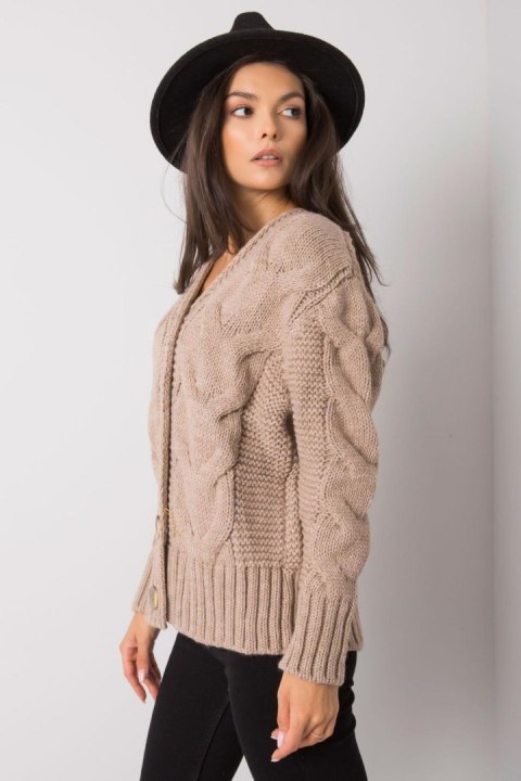 Sweter Damski Model LC-SW-A1.28X Dark Beige - Rue Paris Rue Paris Sweter Damski Model LC-SW-A1.28X Dark Beige - Rue Paris Rue Paris