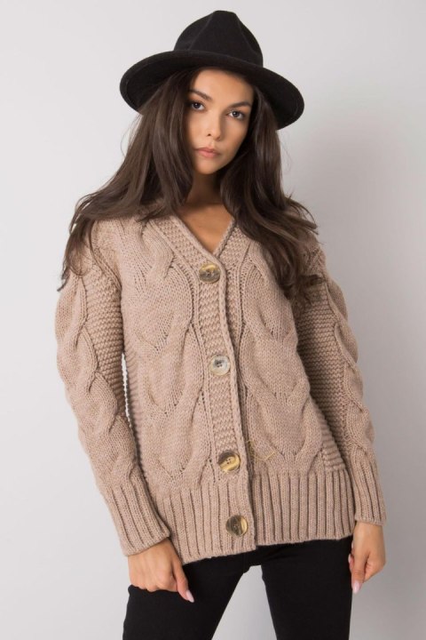 Sweter Damski Model LC-SW-A1.28X Dark Beige - Rue Paris Rue Paris Sweter Damski Model LC-SW-A1.28X Dark Beige - Rue Paris Rue Paris