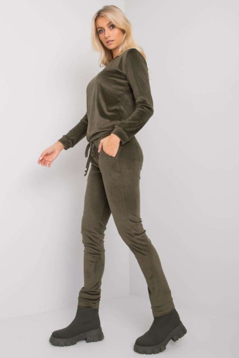Spodnie Komplet Model RV-KMPL-6083.05 Khaki - Rue Paris Rue Paris Spodnie Komplet Model RV-KMPL-6083.05 Khaki - Rue Paris Rue Paris