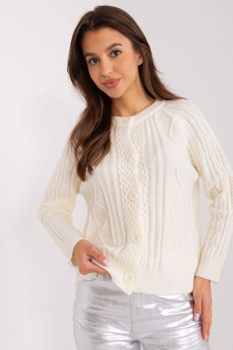 Sweter Damski Model AT-SW-2346-2.99P Ecru - AT AT Sweter Damski Model AT-SW-2346-2.99P Ecru - AT AT